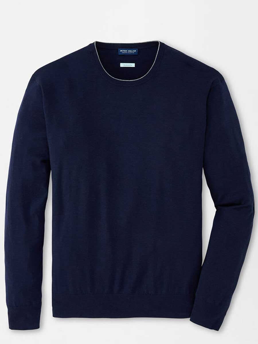 PETER MILLAR Excursionist Flex Crew Neck Jumper - Mens - Navy