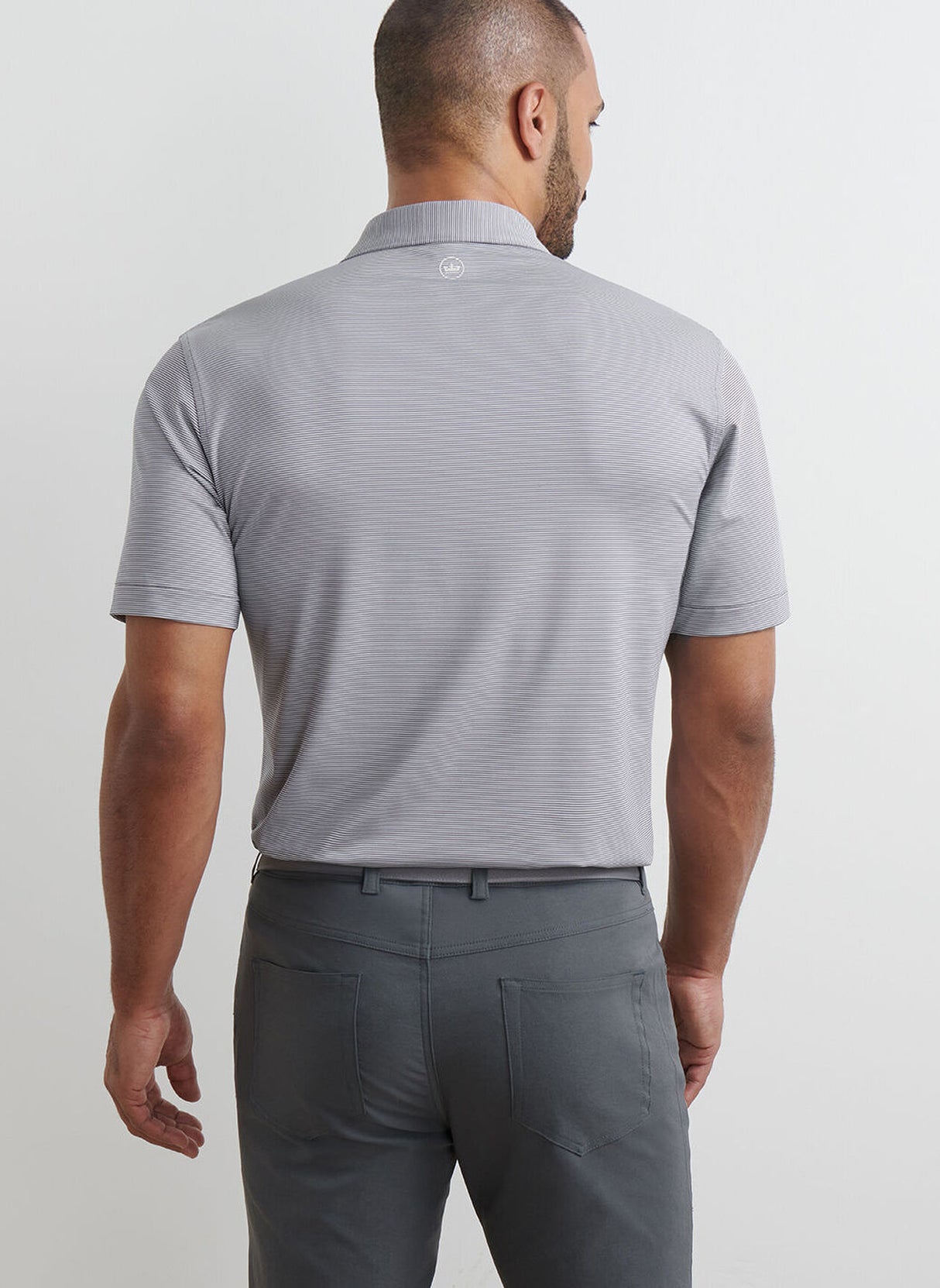 PETER MILLAR Jubilee Stripe Performance Jersey Polo Shirt – Men’s Classic Fit – Iron