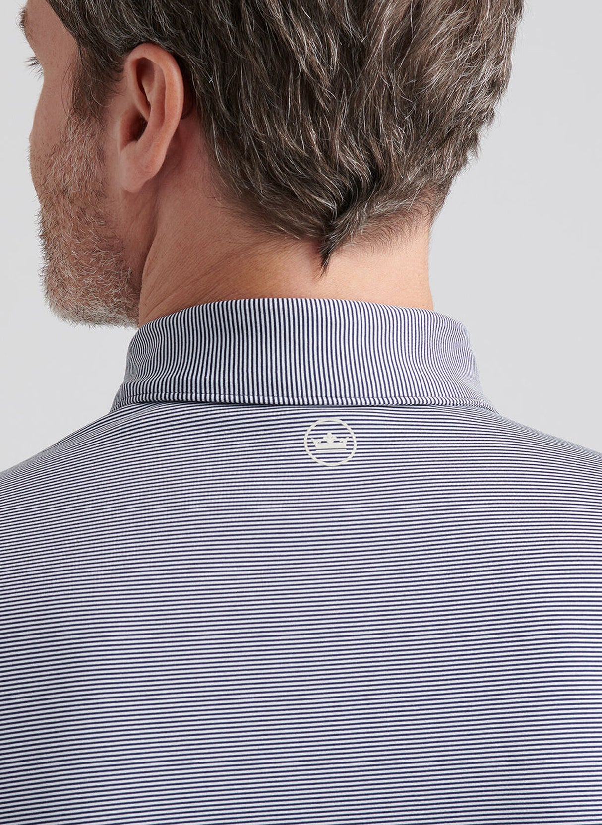 PETER MILLAR Jubilee Stripe Performance Jersey Polo Shirt – Men’s Classic Fit – Navy
