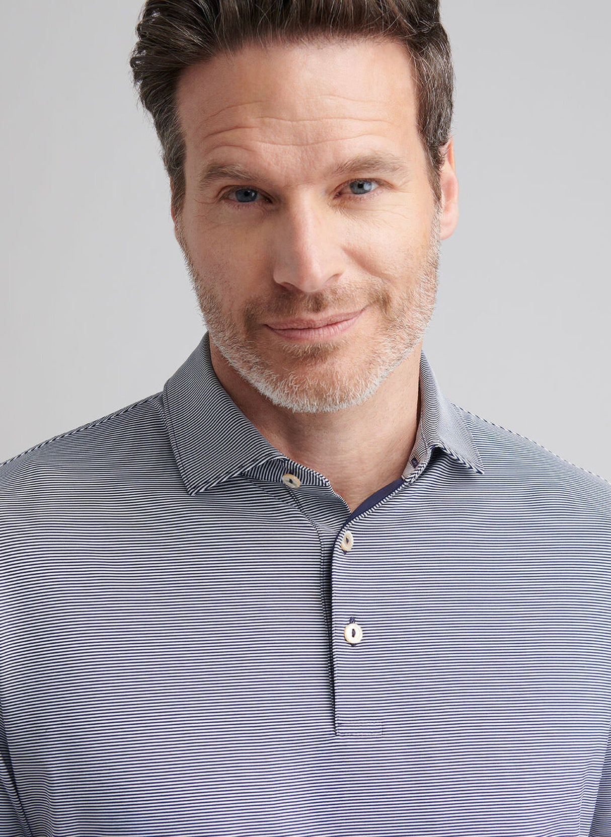 PETER MILLAR Jubilee Stripe Performance Jersey Polo Shirt – Men’s Classic Fit – Navy