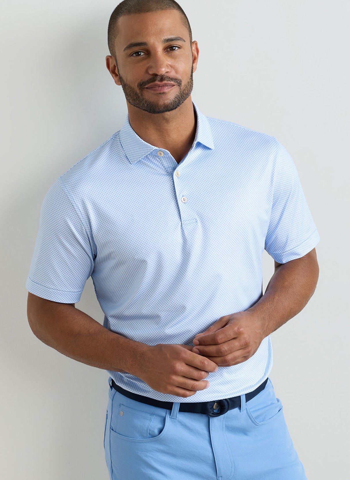 PETER MILLAR Medina Performance Jersey Polo Shirt - Men's Classic Fit - Bluebird