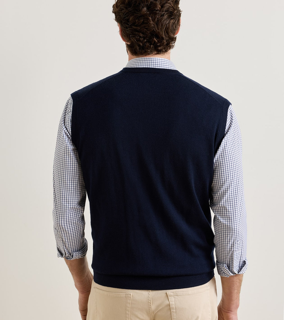 Peter Millar Autumn Crest V-Neck Gilet in Navy - view 3