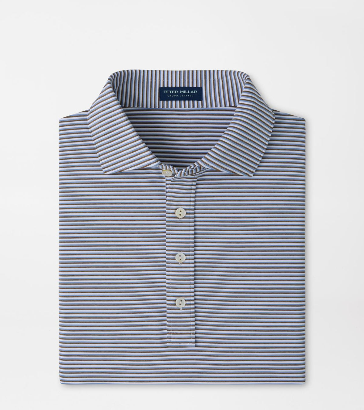 Peter Millar Rondo Performance Jersey Polo in White / Light Mocha - view 1