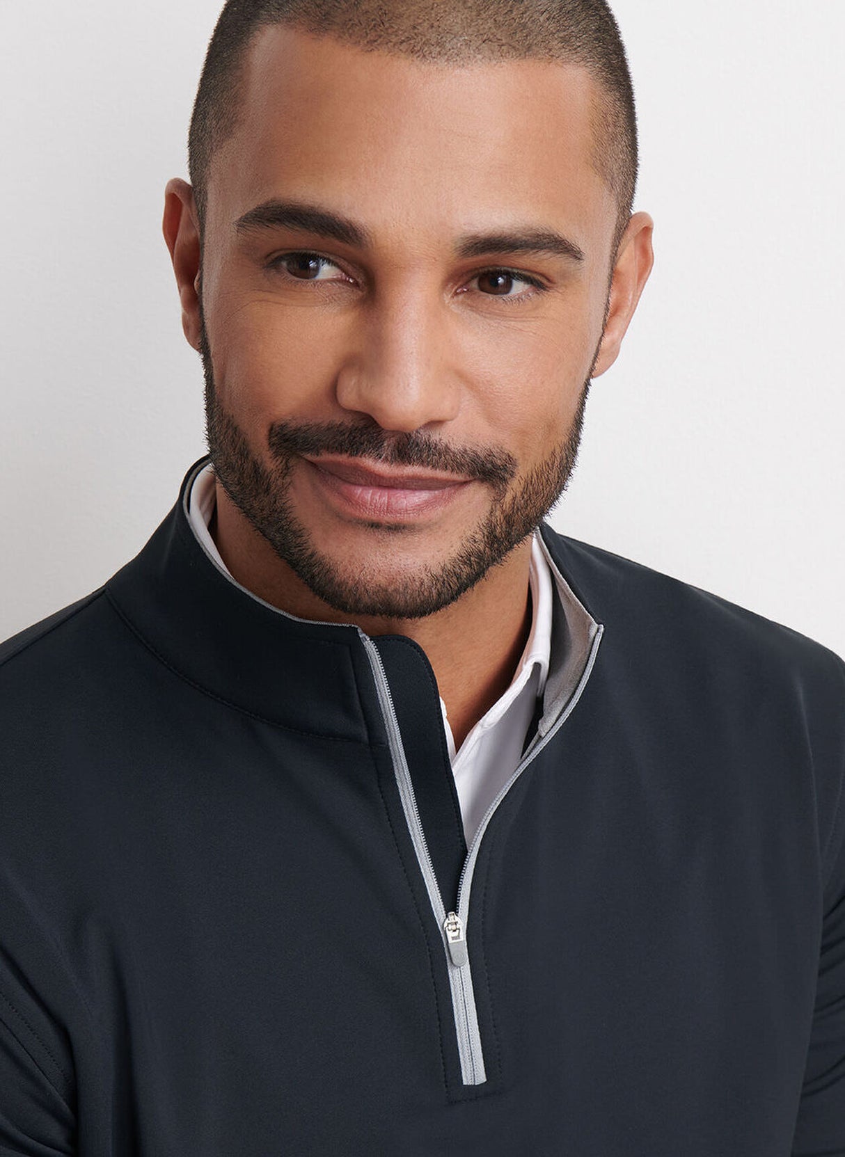 PETER MILLAR Perth Performance Quarter Zip Sweater - Mens - Black