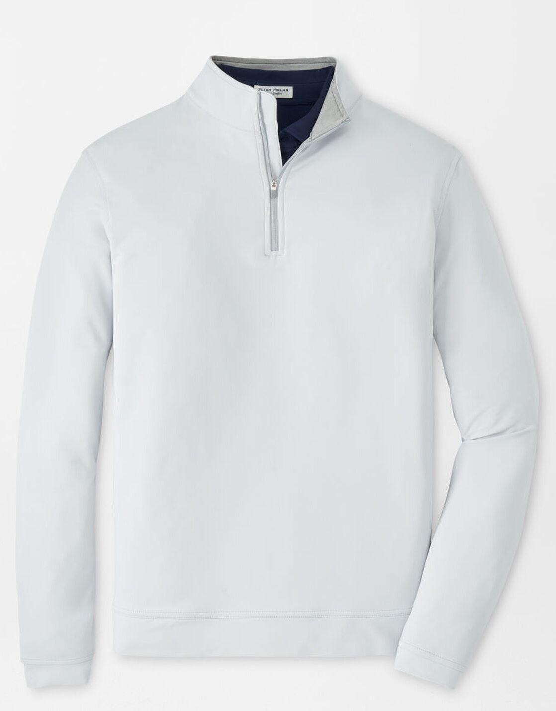 PETER MILLAR Perth Performance Quarter Zip Sweater - Mens - British Grey