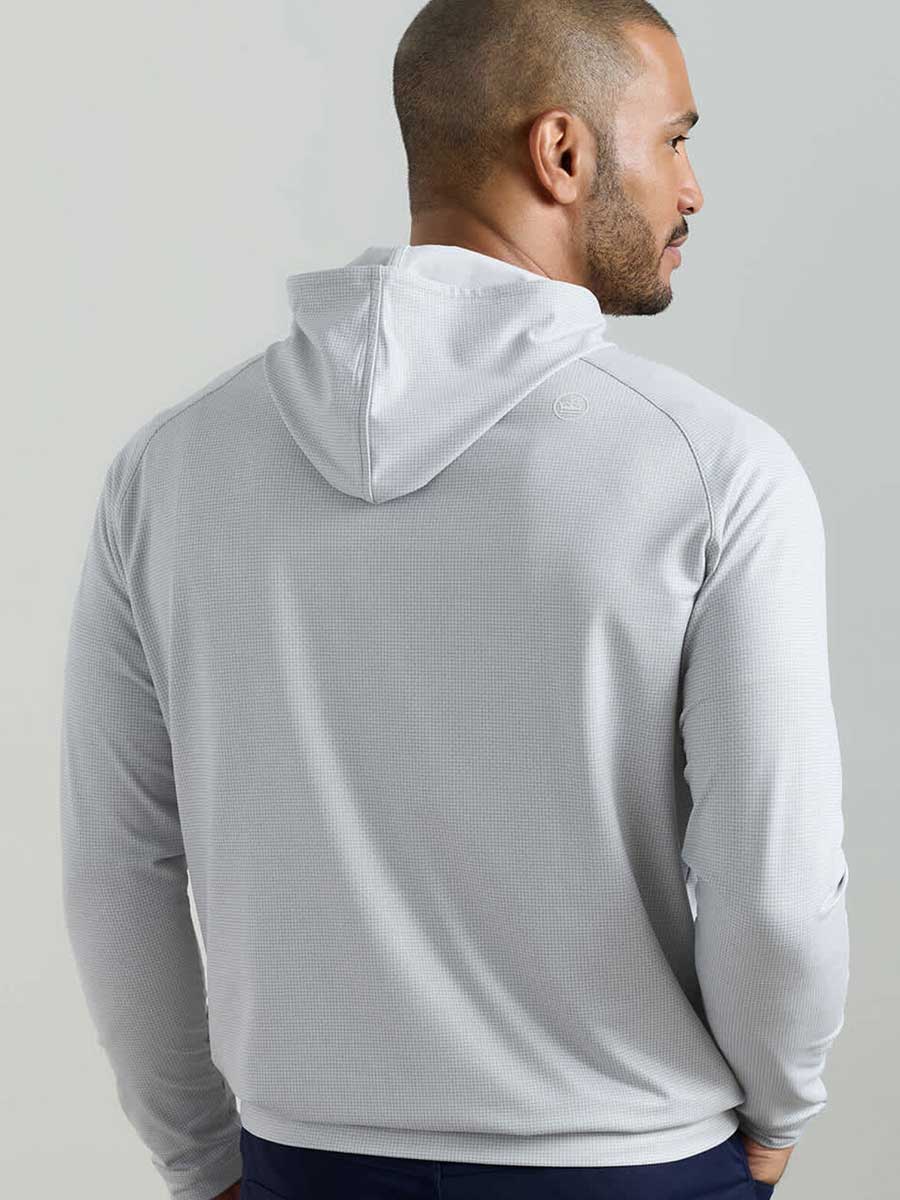 PETER MILLAR Pine Houndstooth Performance Golf Hoodie - Men's - Gale Grey