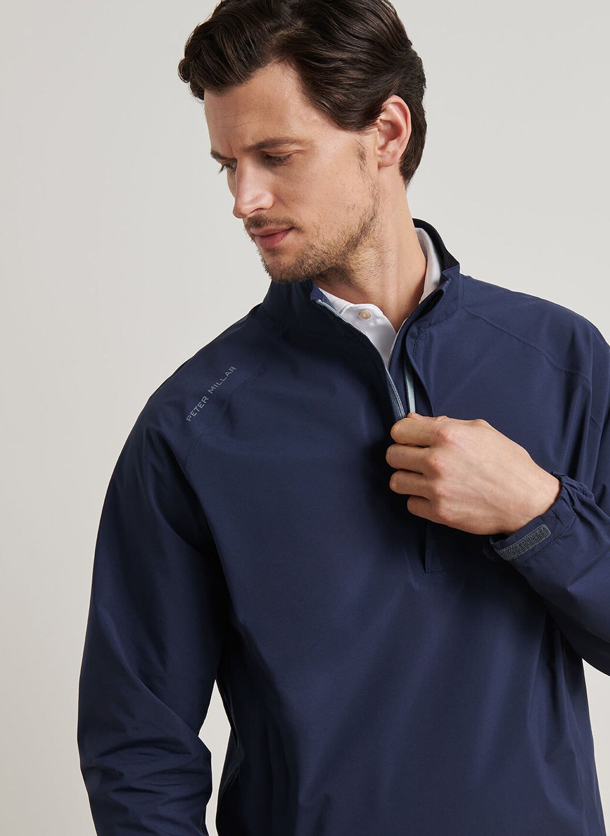 PETER MILLAR Shield Half-Zip Waterproof Rain Shell – Men’s – Navy