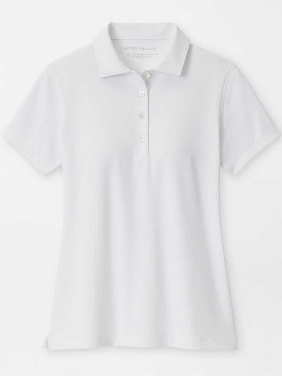 PETER MILLAR Short Sleeved Button Polo - Womens - White