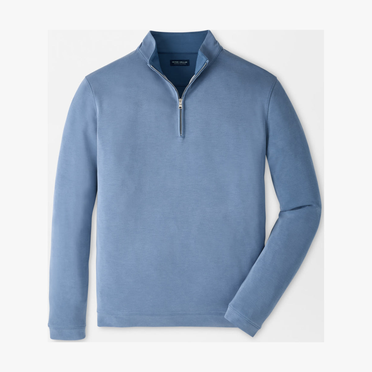 Peter Millar Soft Suede Performance Quarter-Zip in Windy Blue - front product view