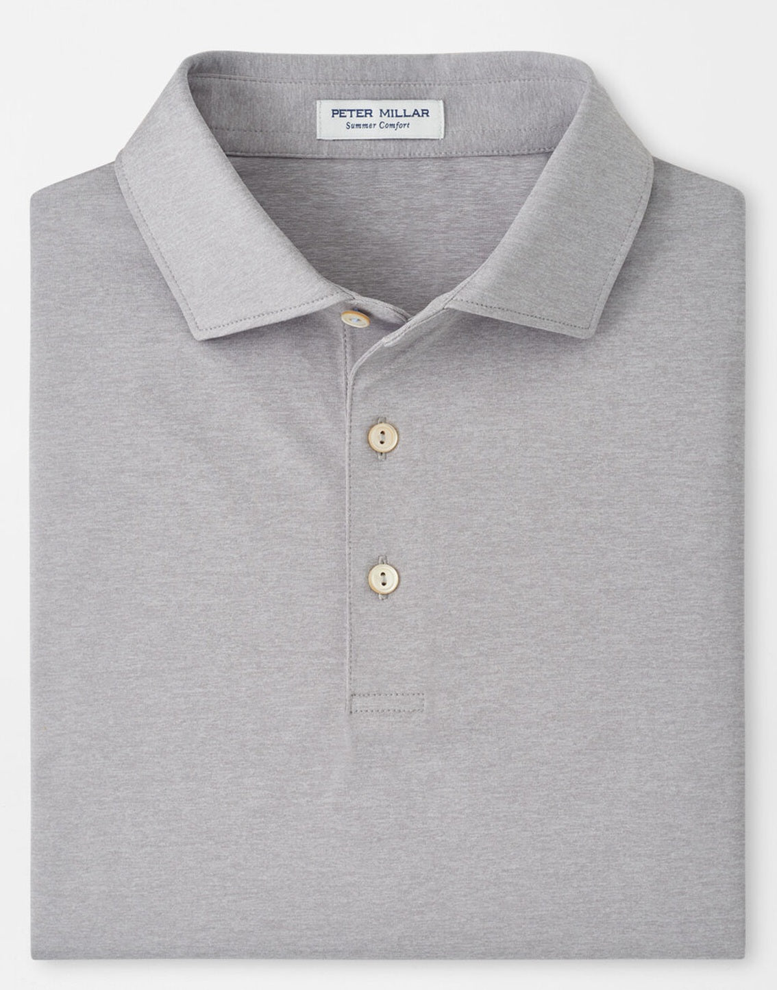 PETER MILLAR Solid Performance Jersey Polo Shirt - Men's Classic Fit - Gale Grey