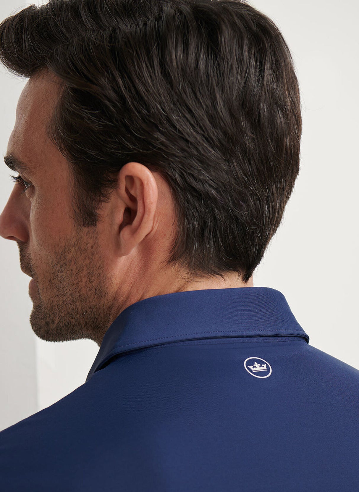 PETER MILLAR Solid Performance Jersey Polo Shirt - Men's Tailored Fit - Navy