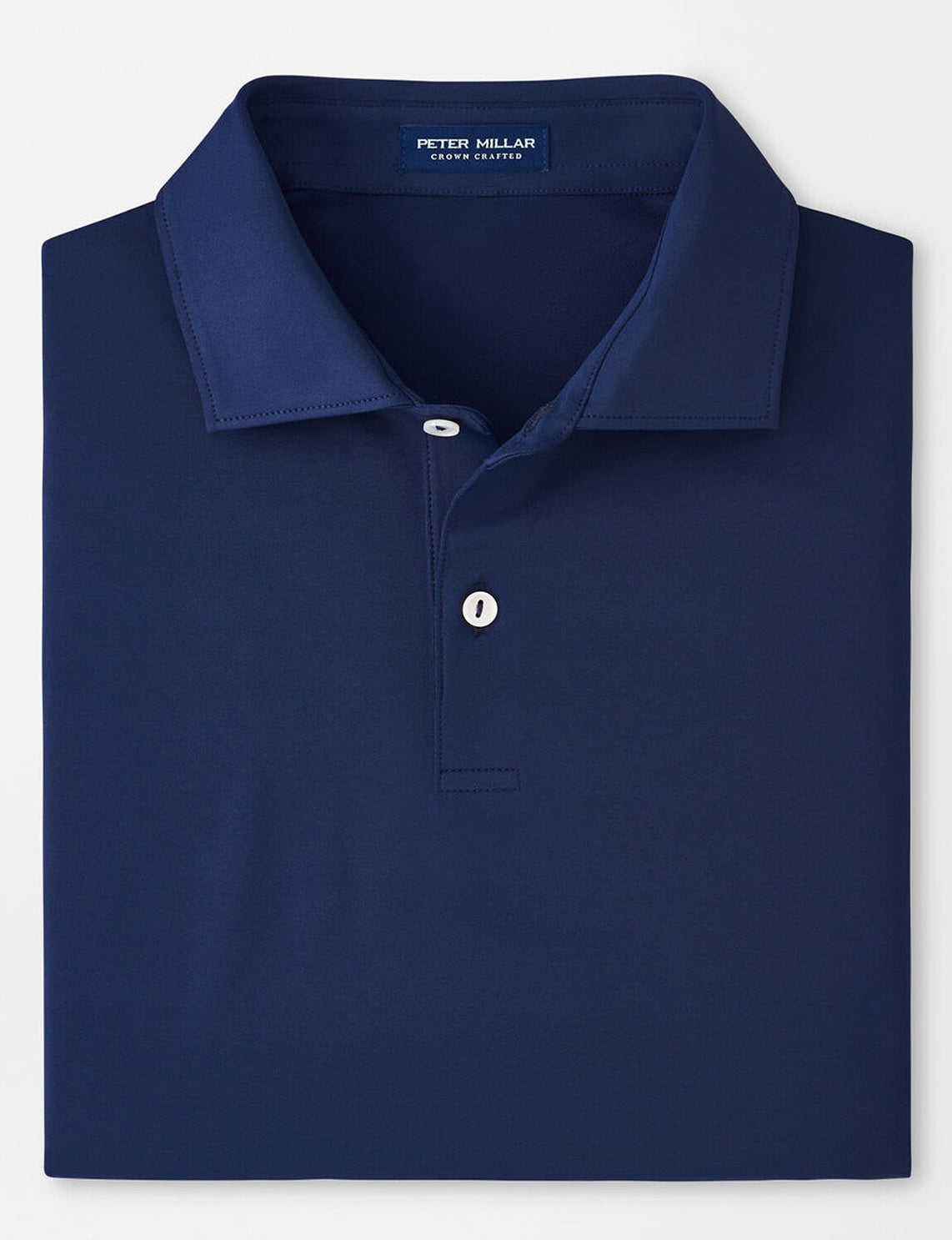 PETER MILLAR Solid Performance Jersey Polo Shirt - Men's Tailored Fit - Navy
