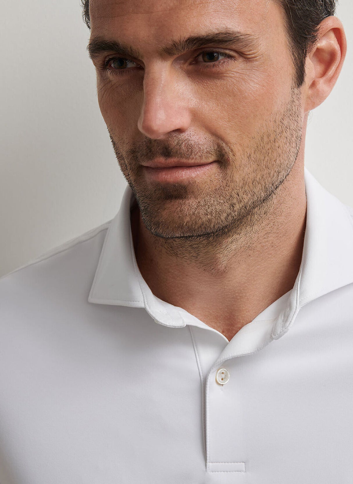 PETER MILLAR Solid Performance Jersey Polo Shirt - Men's Tailored Fit - White