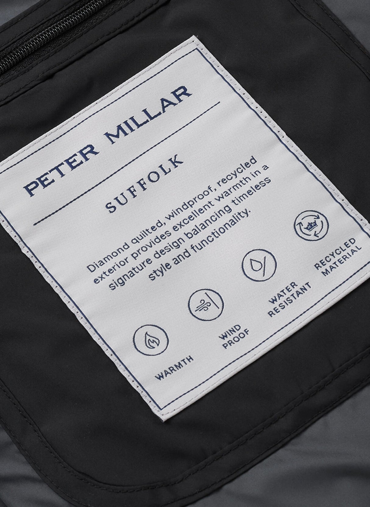 PETER MILLAR Suffolk Quilted Coat - Men's Classic Fit - Black