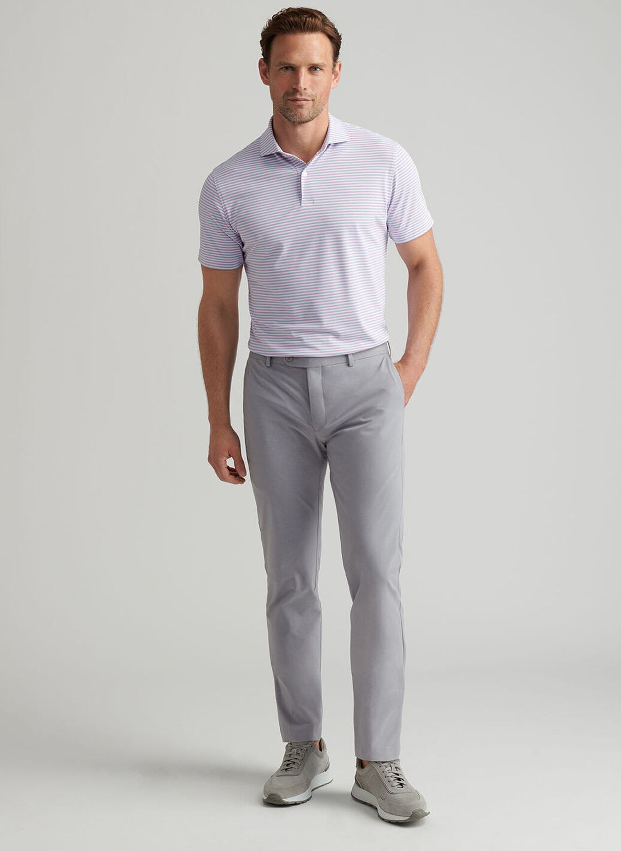 PETER MILLAR Surge Performance Trousers – Men’s Technical Four-Way Stretch – Gale Grey