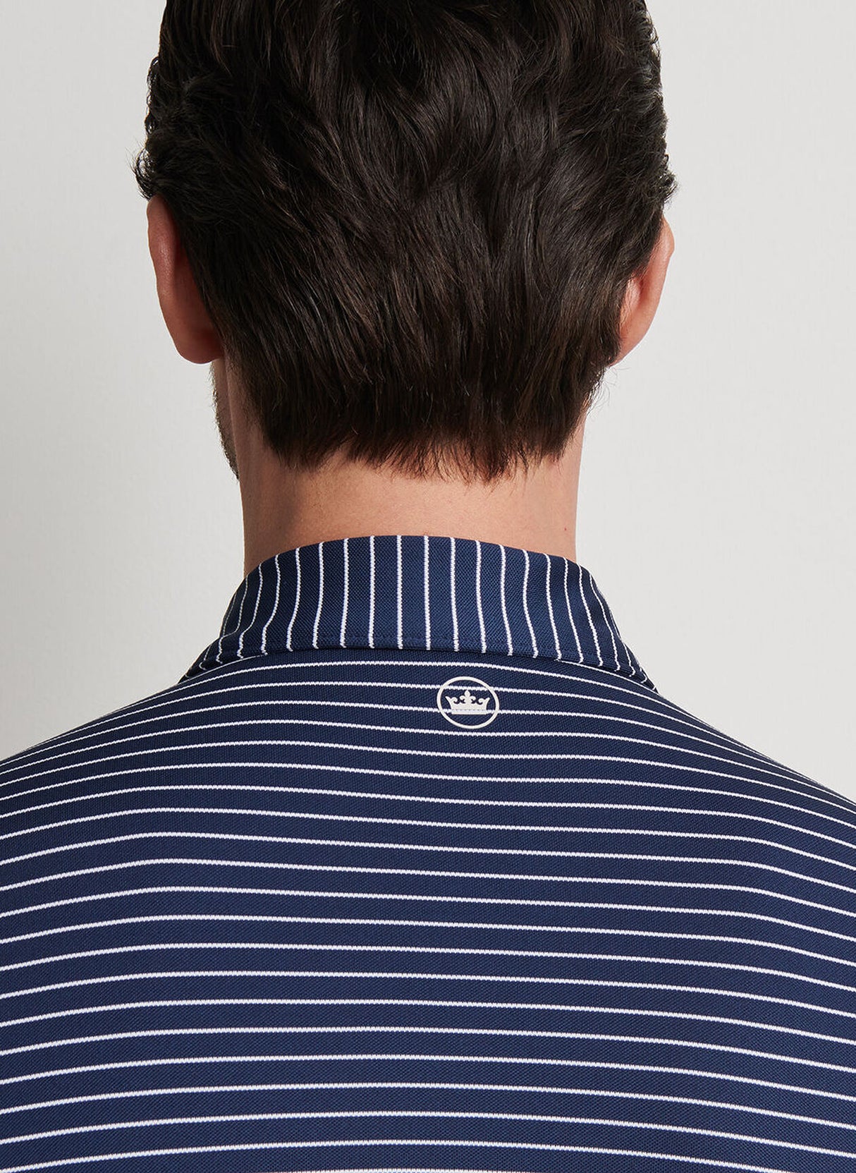 PETER MILLAR Winston Stripe Performance Mesh Polo Shirt – Men’s Classic Fit – Navy