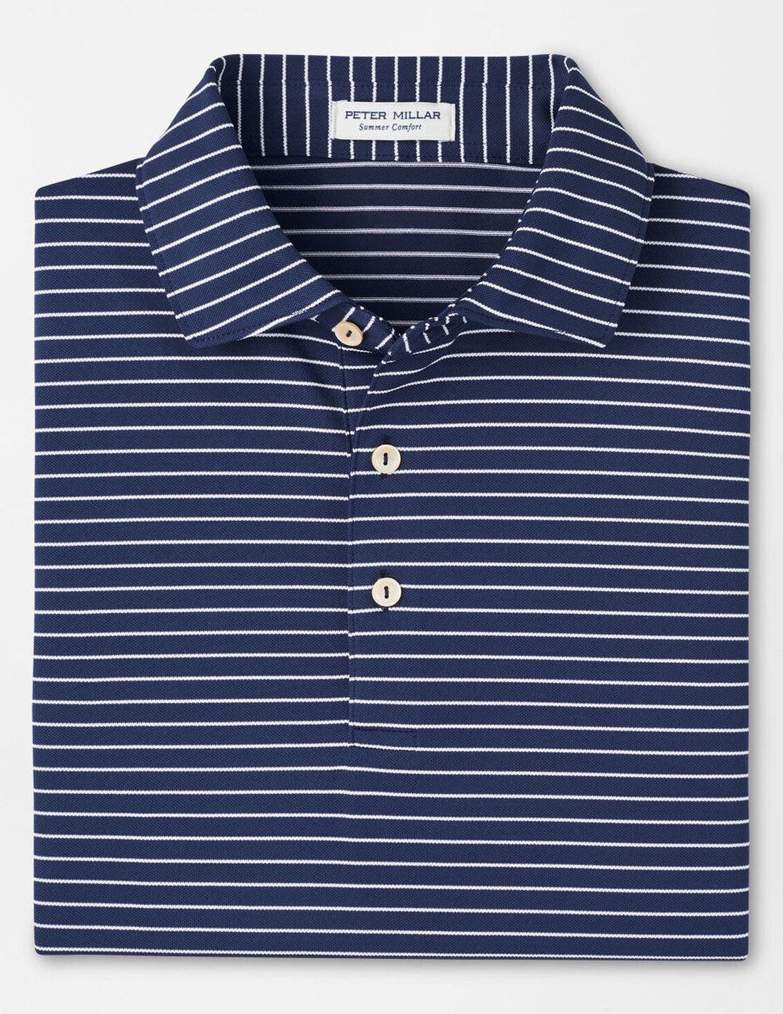 PETER MILLAR Winston Stripe Performance Mesh Polo Shirt – Men’s Classic Fit – Navy