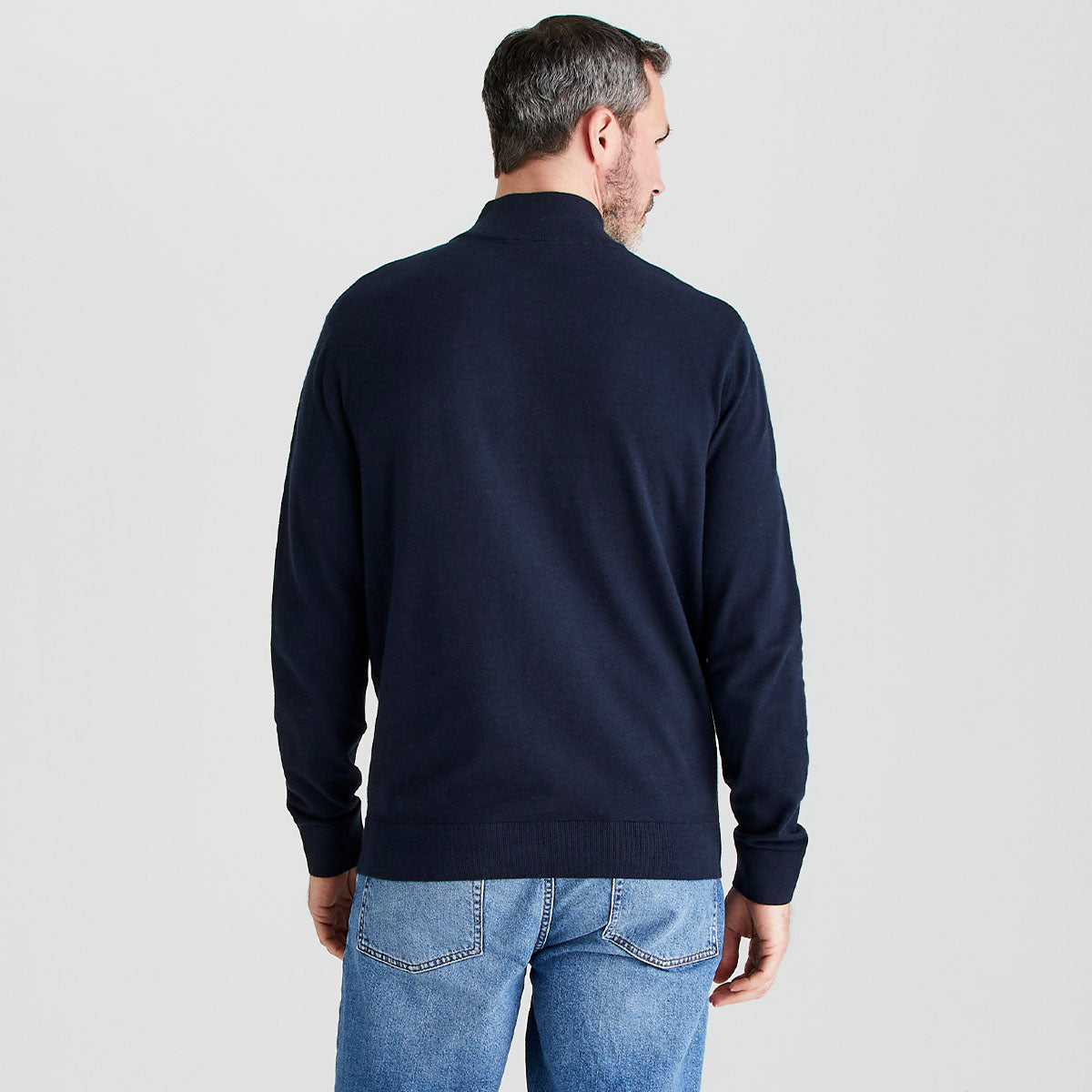 Ridgeline men's Hartland 1/4 Zip Knit Navy, back view