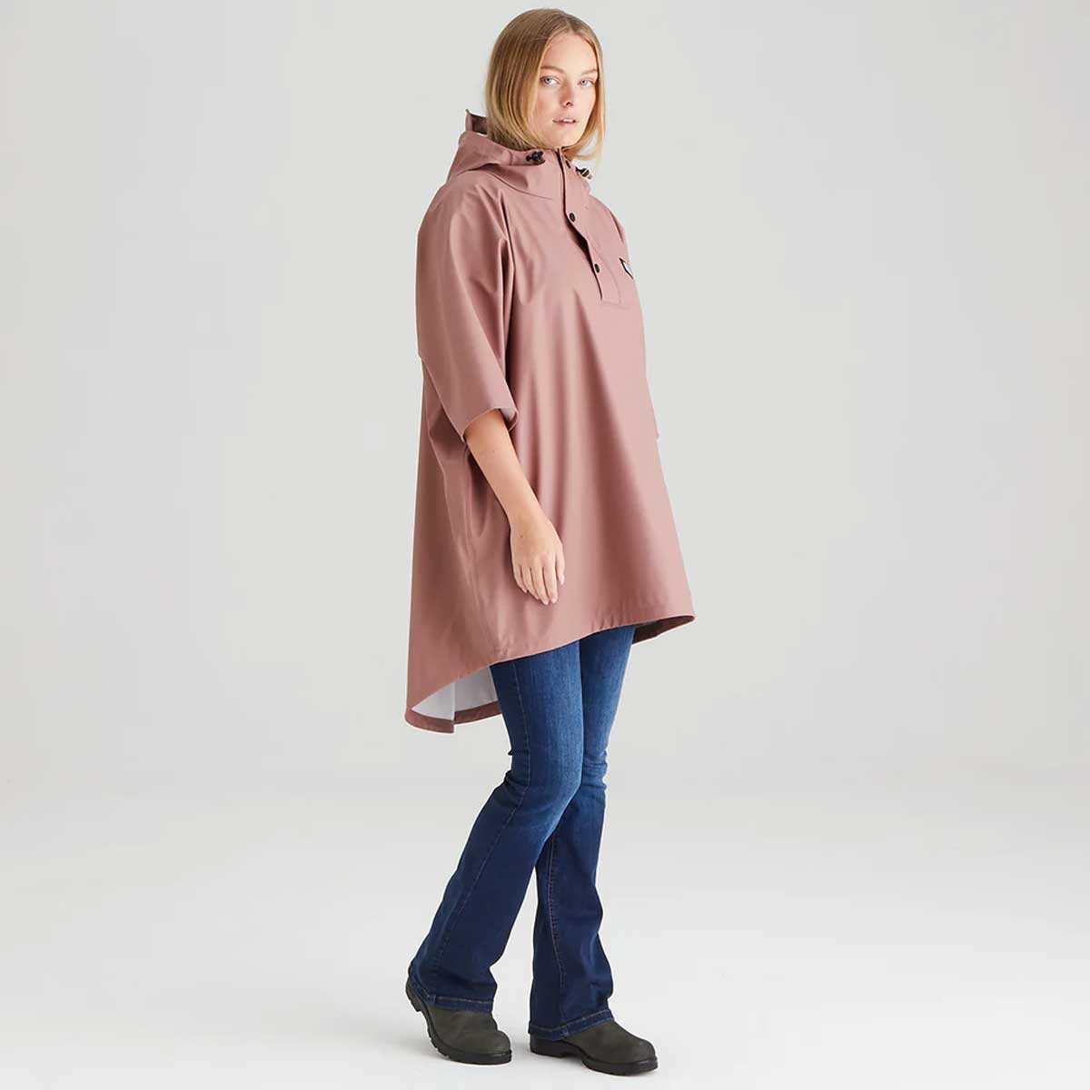 RIDGELINE Signature Poncho - Dusky Pink