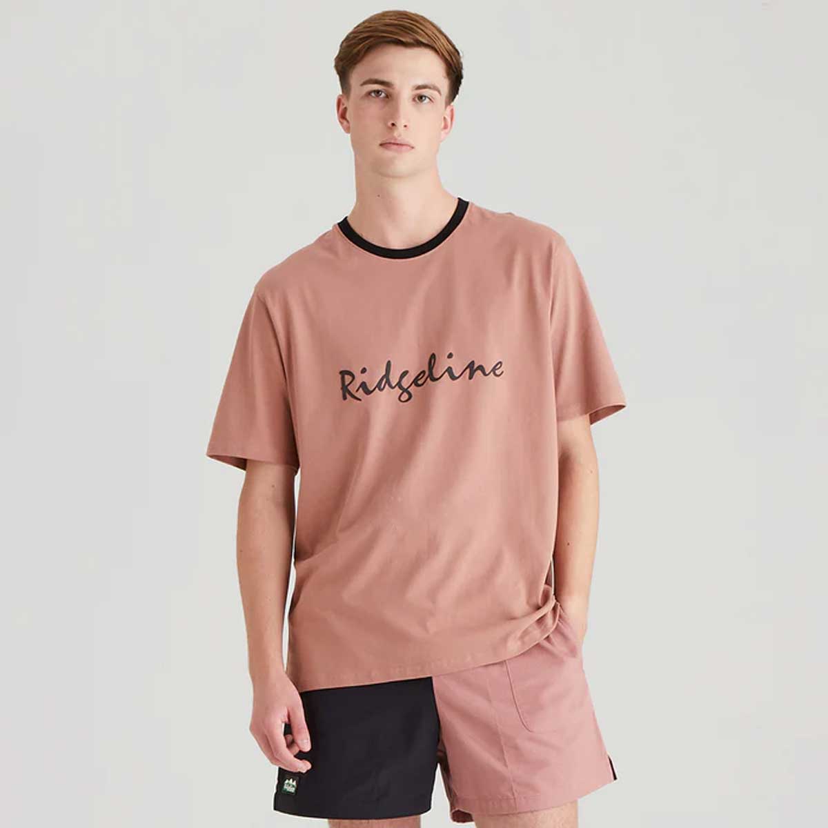 RIDGELINE Signature T-Shirt - Mens - Dusky Pink