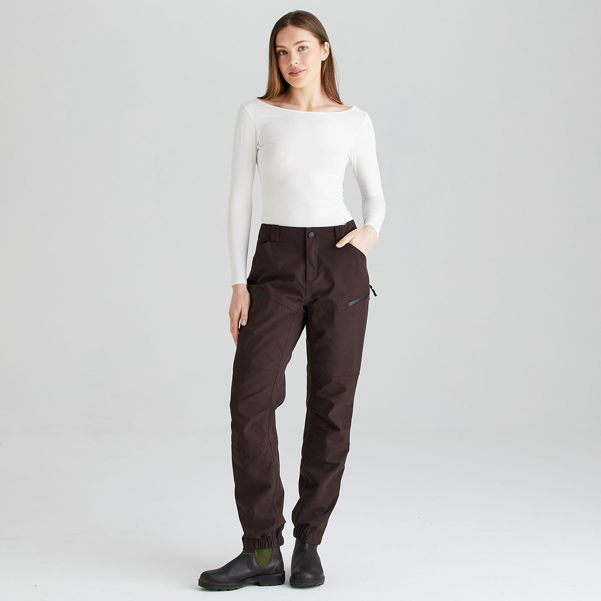 Ridgeline women's Cambrian Trouser Deep Bark, full length front view