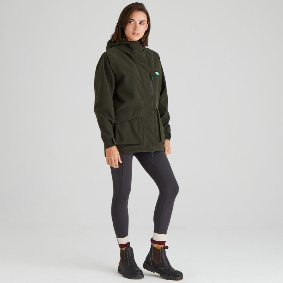 Ridgeline women's Rhea Jacket Deep Forest, side view
