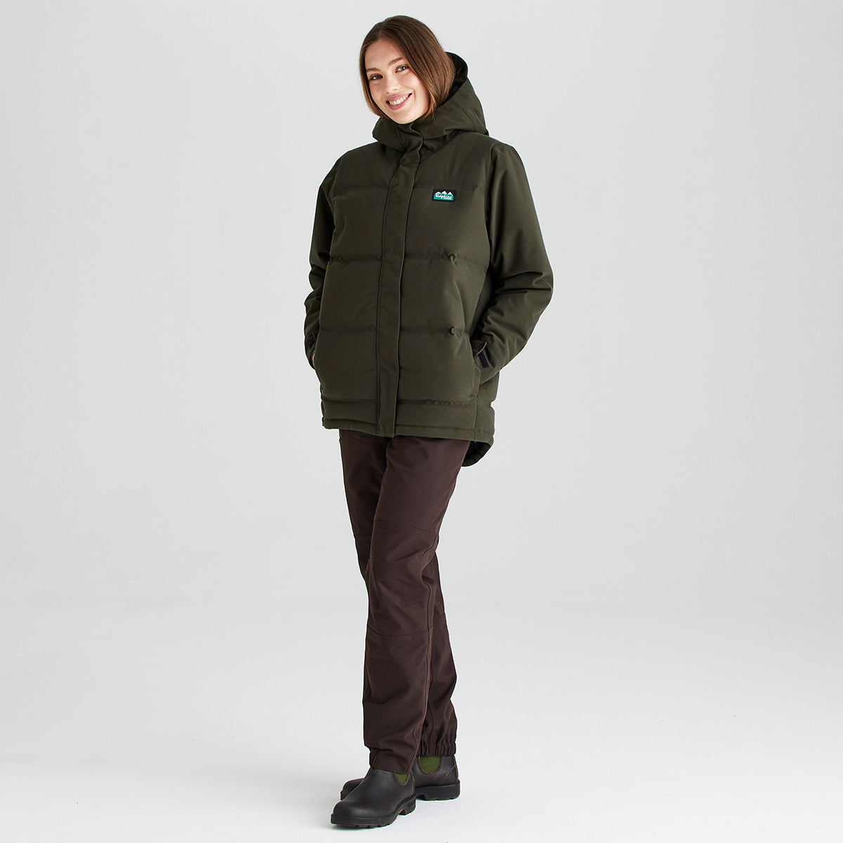 Ridgeline women's Taiga Thermal Jacket Deep Forest, side view