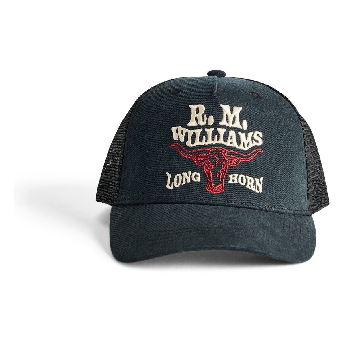 RM Williams R.M.W. Longhorn trucker cap - Black Wash, product view 4
