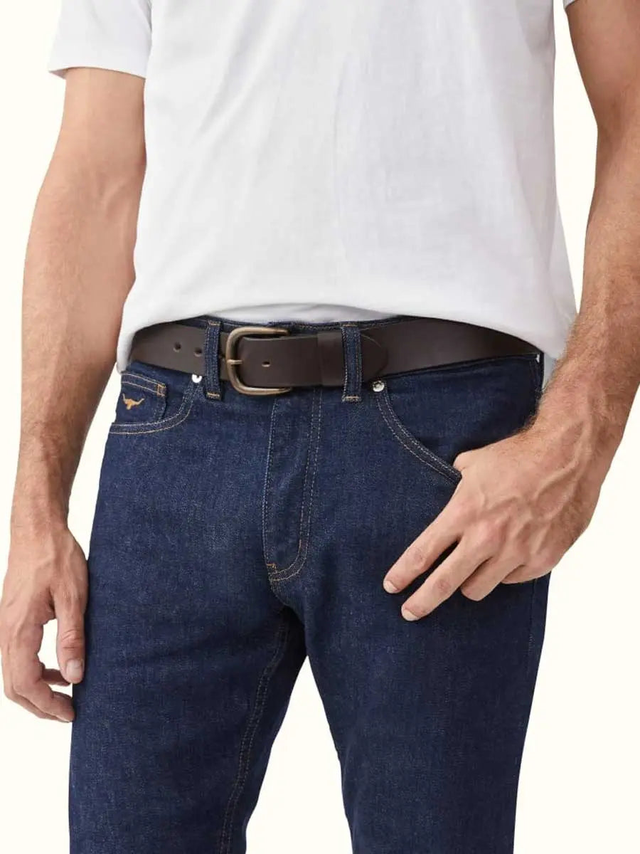 RM WILLIAMS Traditional Belt - Men's CB436 Leather 1.5" - Chestnut