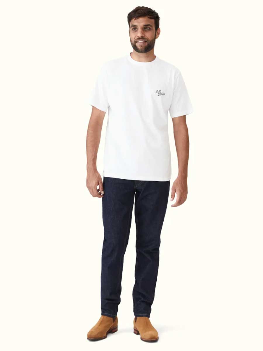 RM WILLIAMS Byron T-Shirt - Men's Crew Neck - White