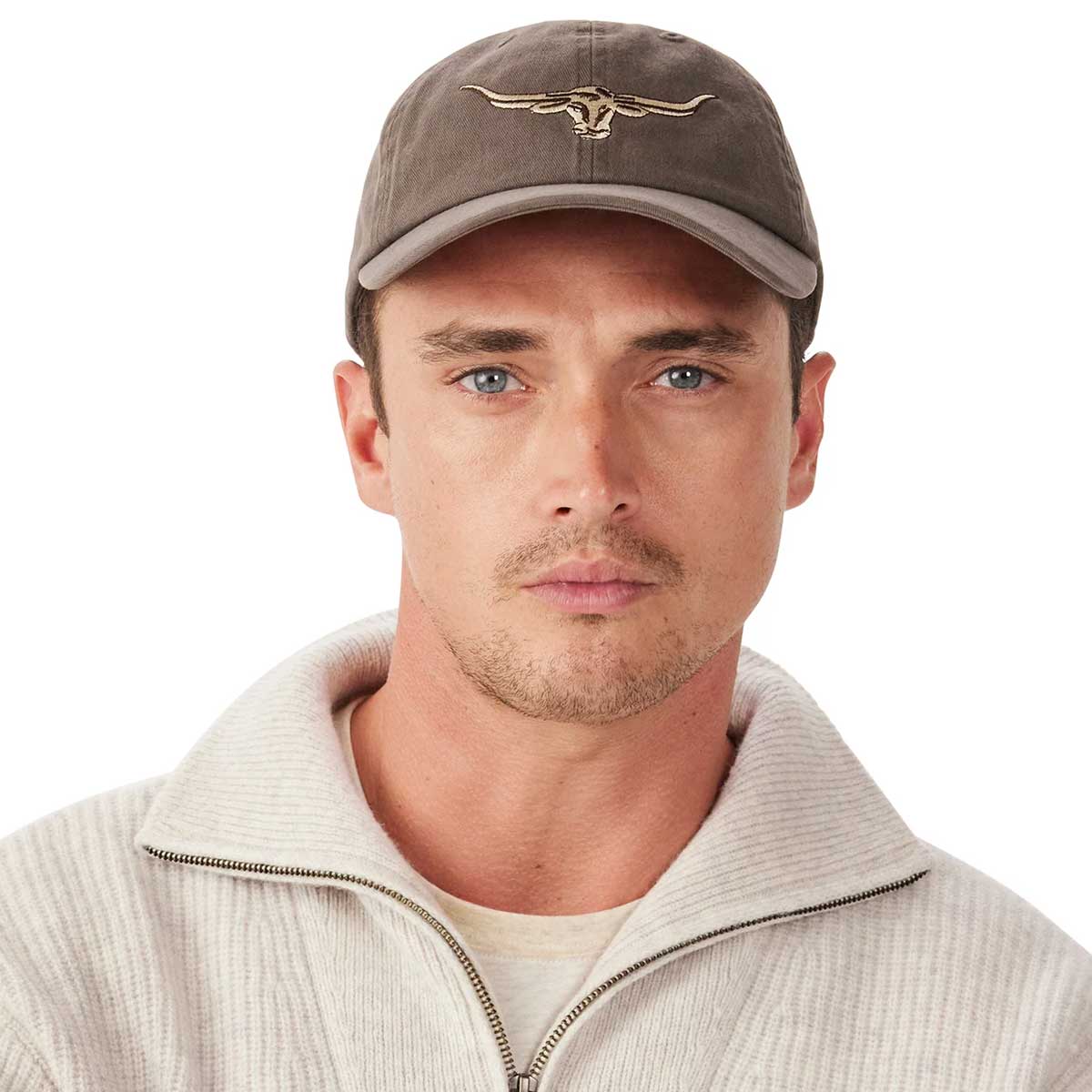 RM WILLIAMS Longhorn Twill Cap - Steers Head Logo - Silt
