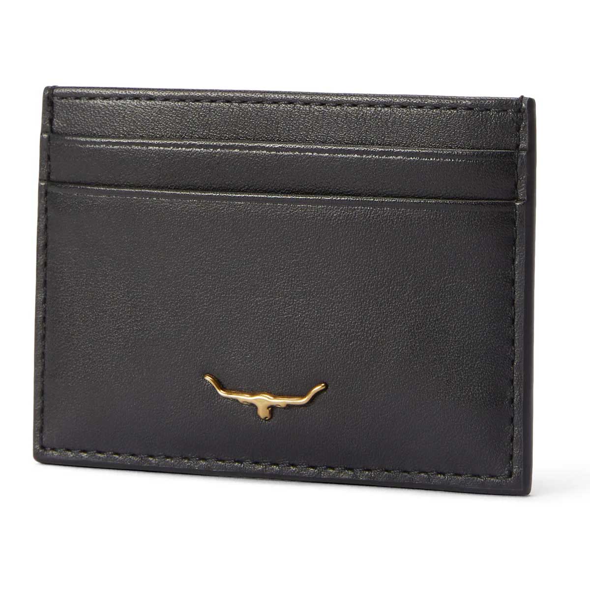 RM WILLIAMS Four Slot Leather Cardholder - Black - angled view