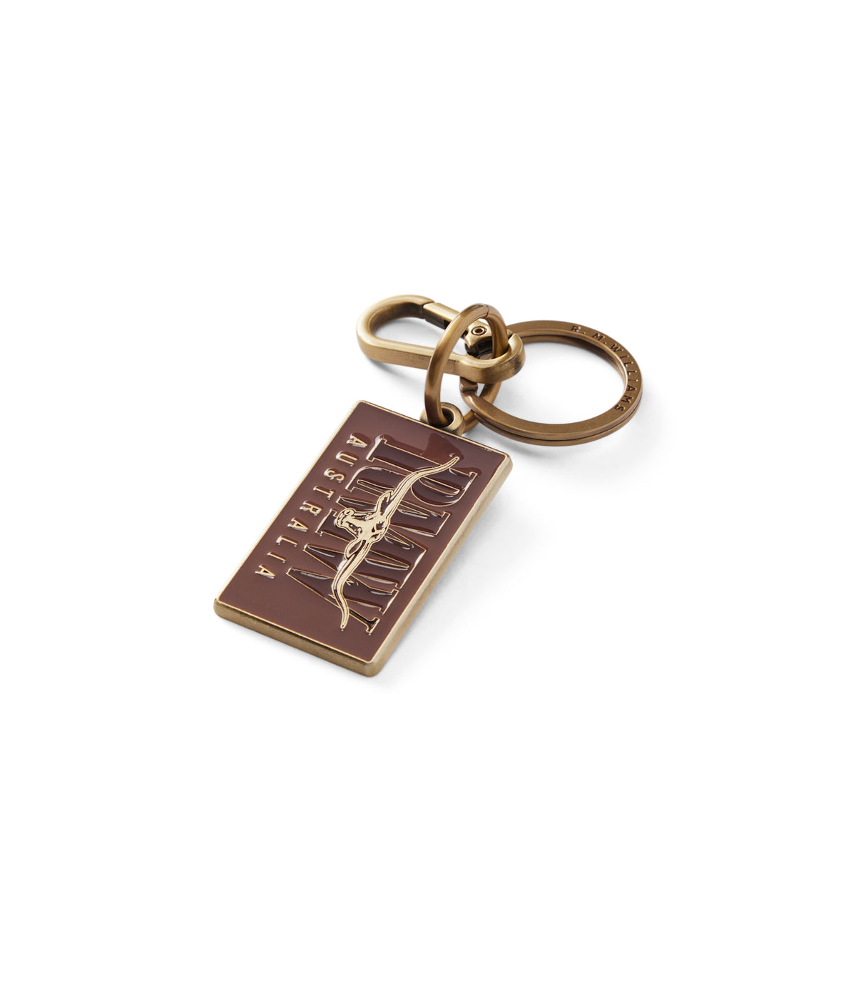 RM Williams Heritage Logo Enamel Keyring in Brown - view 4