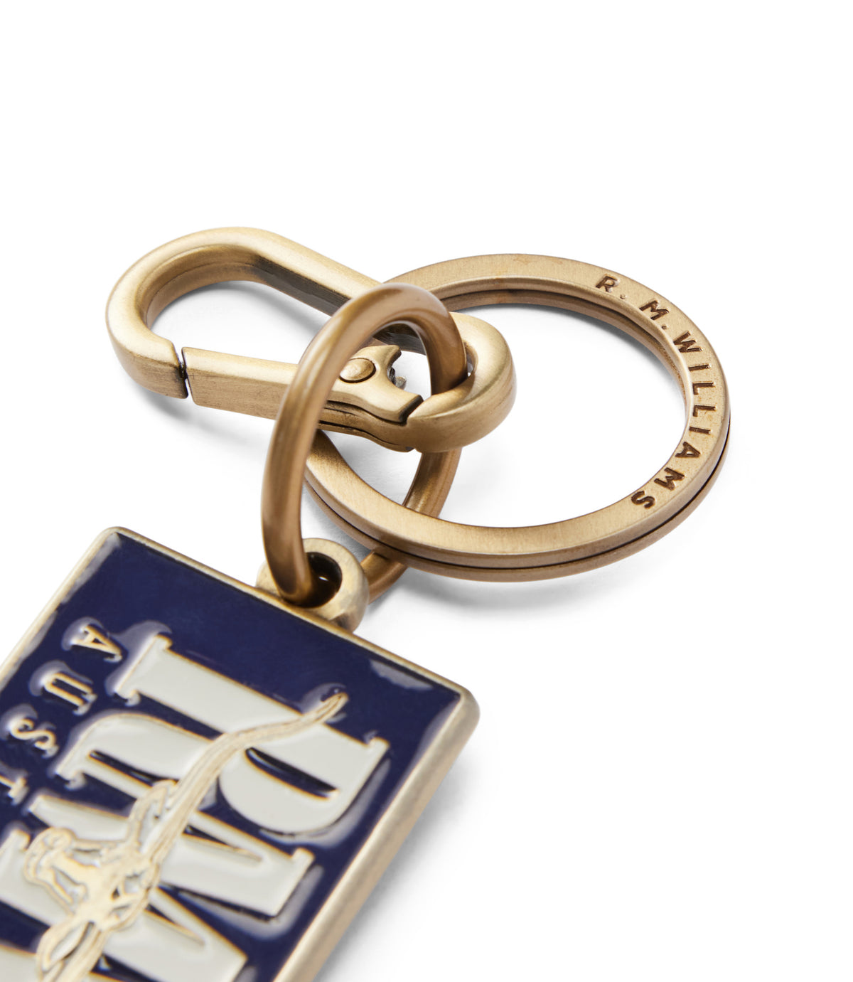 RM Williams Heritage Logo Enamel Keyring in Navy - view 3