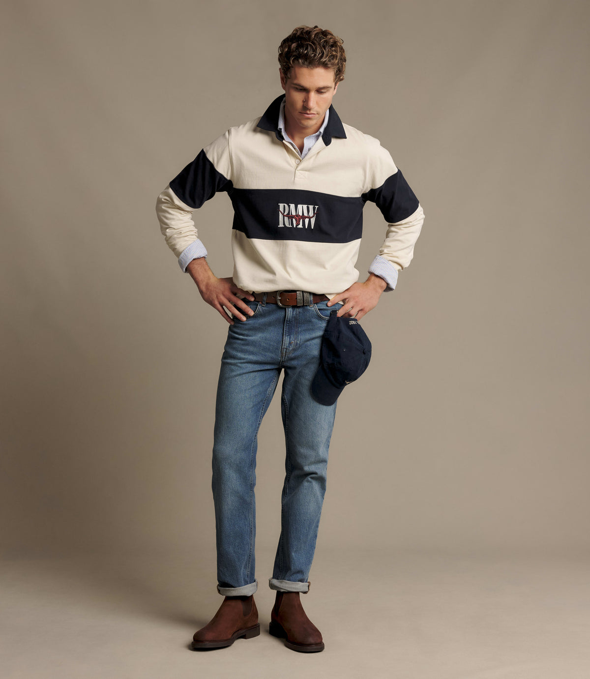 RM Williams Heritage panel rugby - Ecru, product view 2
