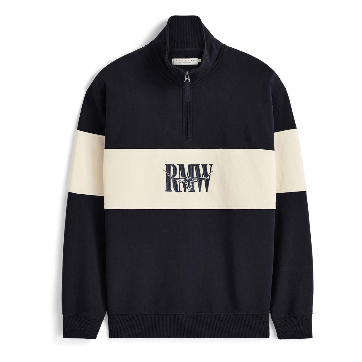 RM Williams Heritage panel quarter-zip - Navy