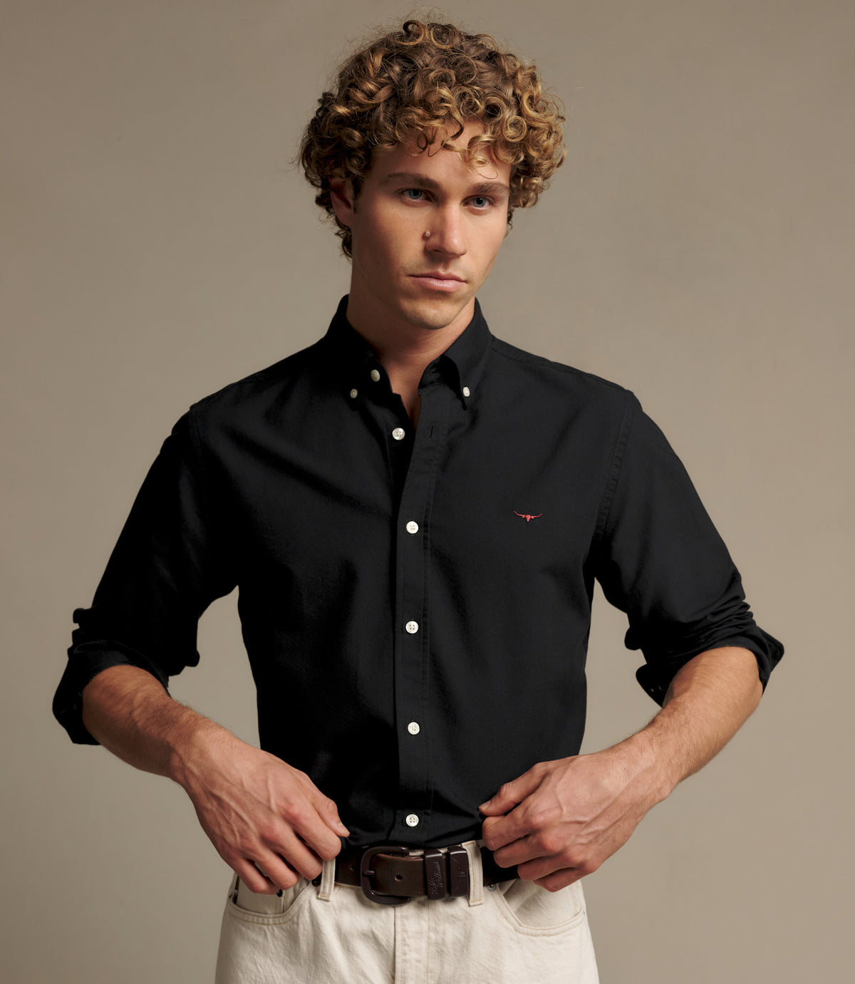 RM Williams Clapton Oxford Shirt in Black - view 3