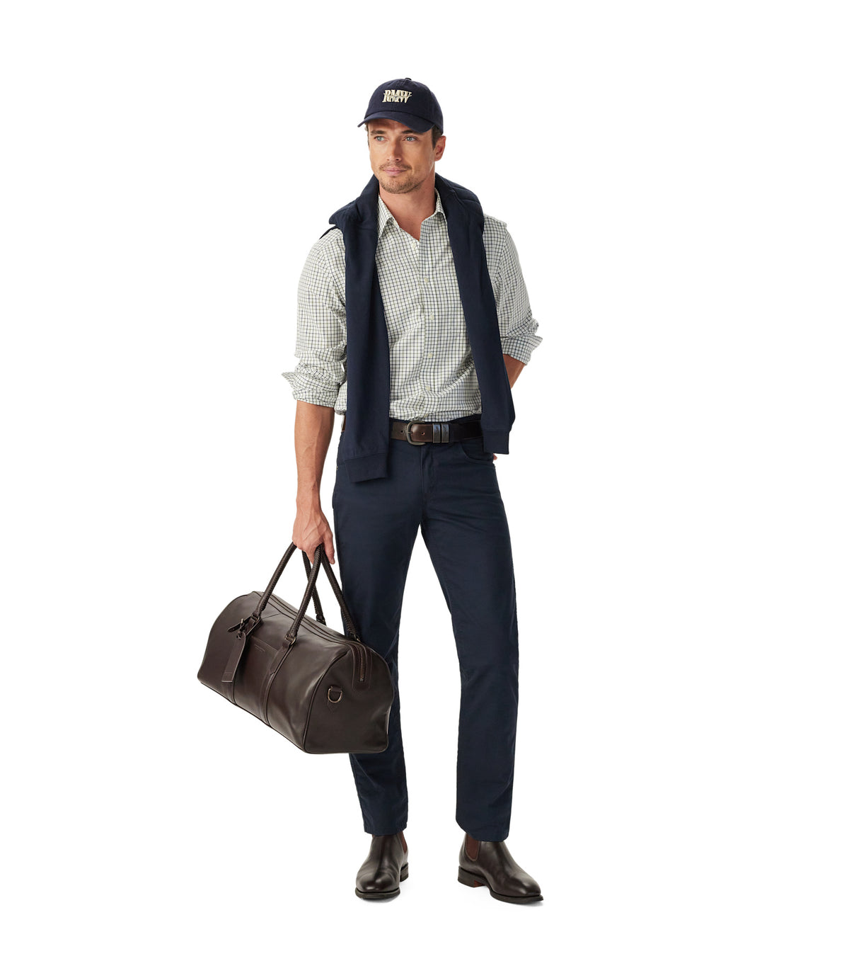 RM Williams Newland Poplin Check Shirt in Moss - view 2