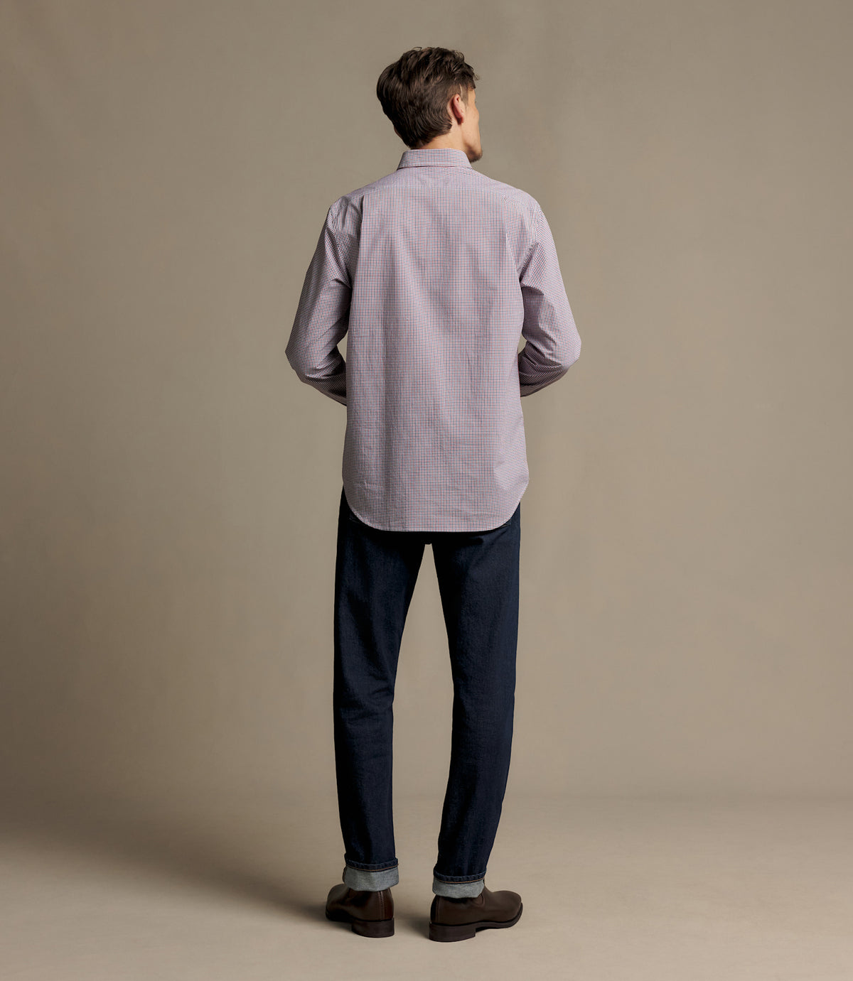 RM Williams Whyalla Poplin Check Shirt in Red - view 5
