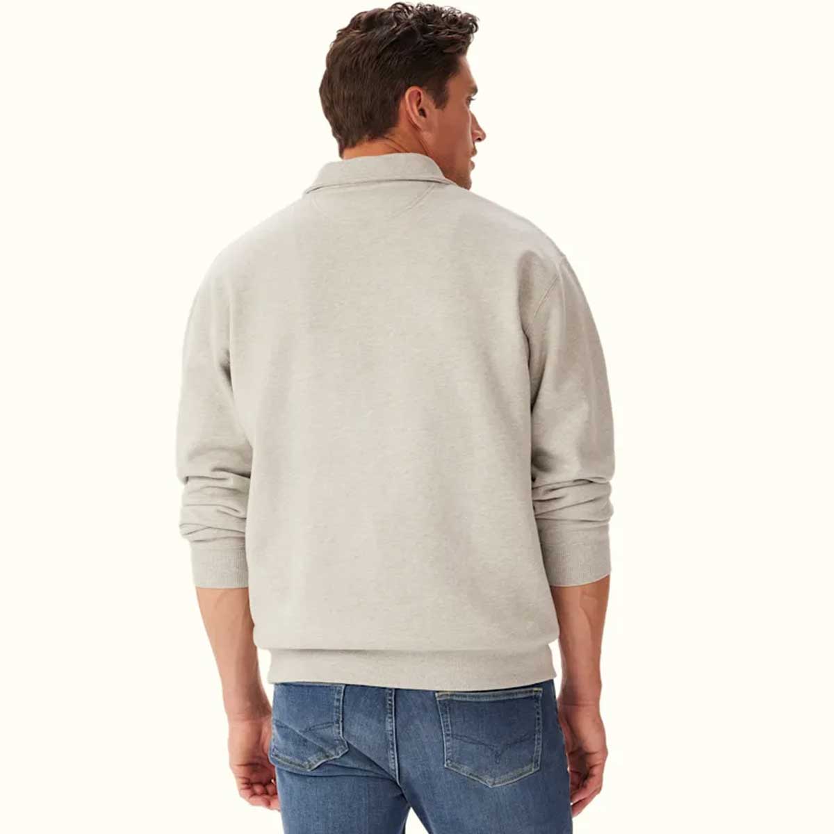 RM WILLIAMS Mulyungarie Quarter Zip Fleece - Men's - Grey Marle