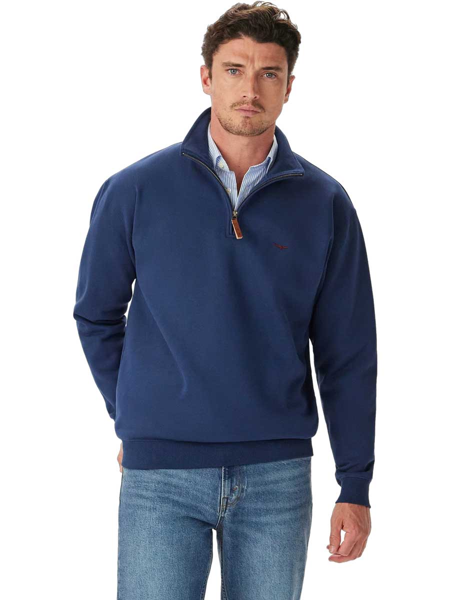 RM WILLIAMS Mulyungarie Quarter Zip Fleece - Men's - Vintage Blue