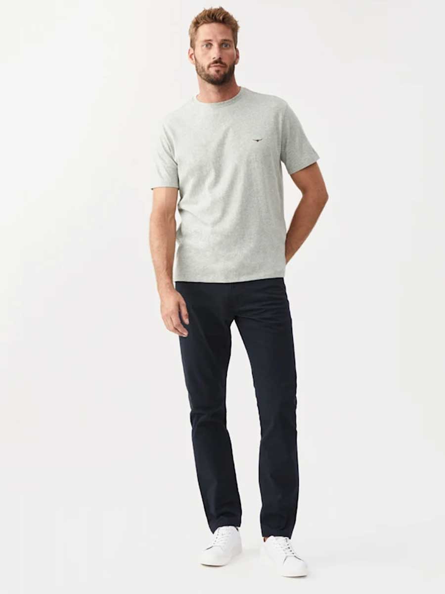 RM WILLIAMS Parson T-Shirt - Men's Crew Neck - Grey Marle RM Williams