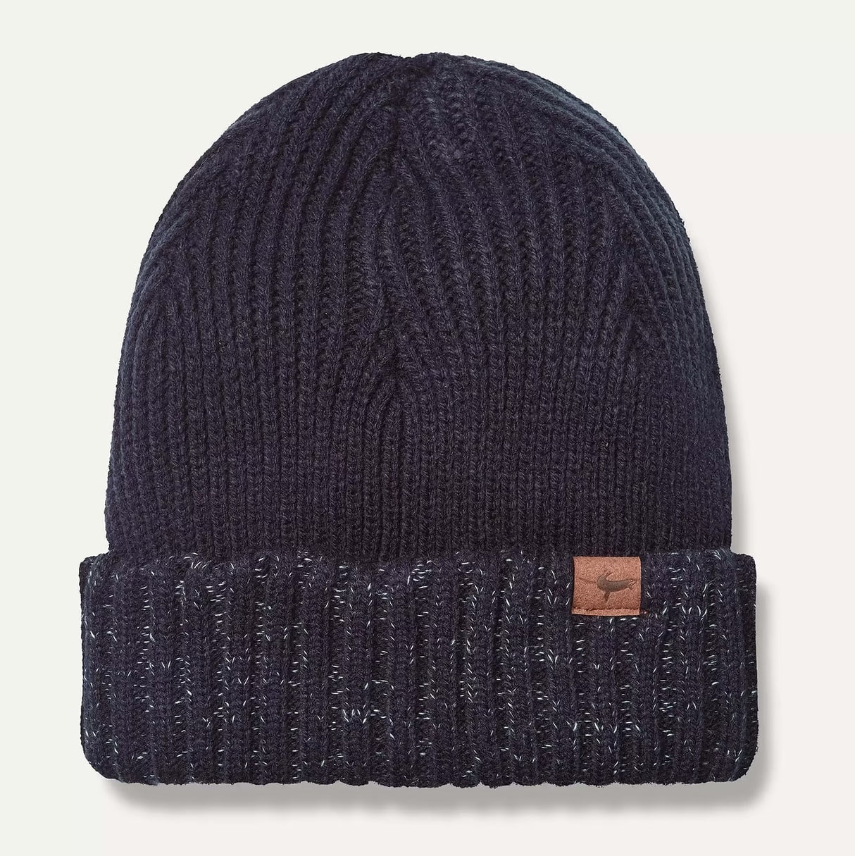 SEALSKINZ Bacton Waterproof Cold Weather Roll Cuff Beanie Hat - Navy