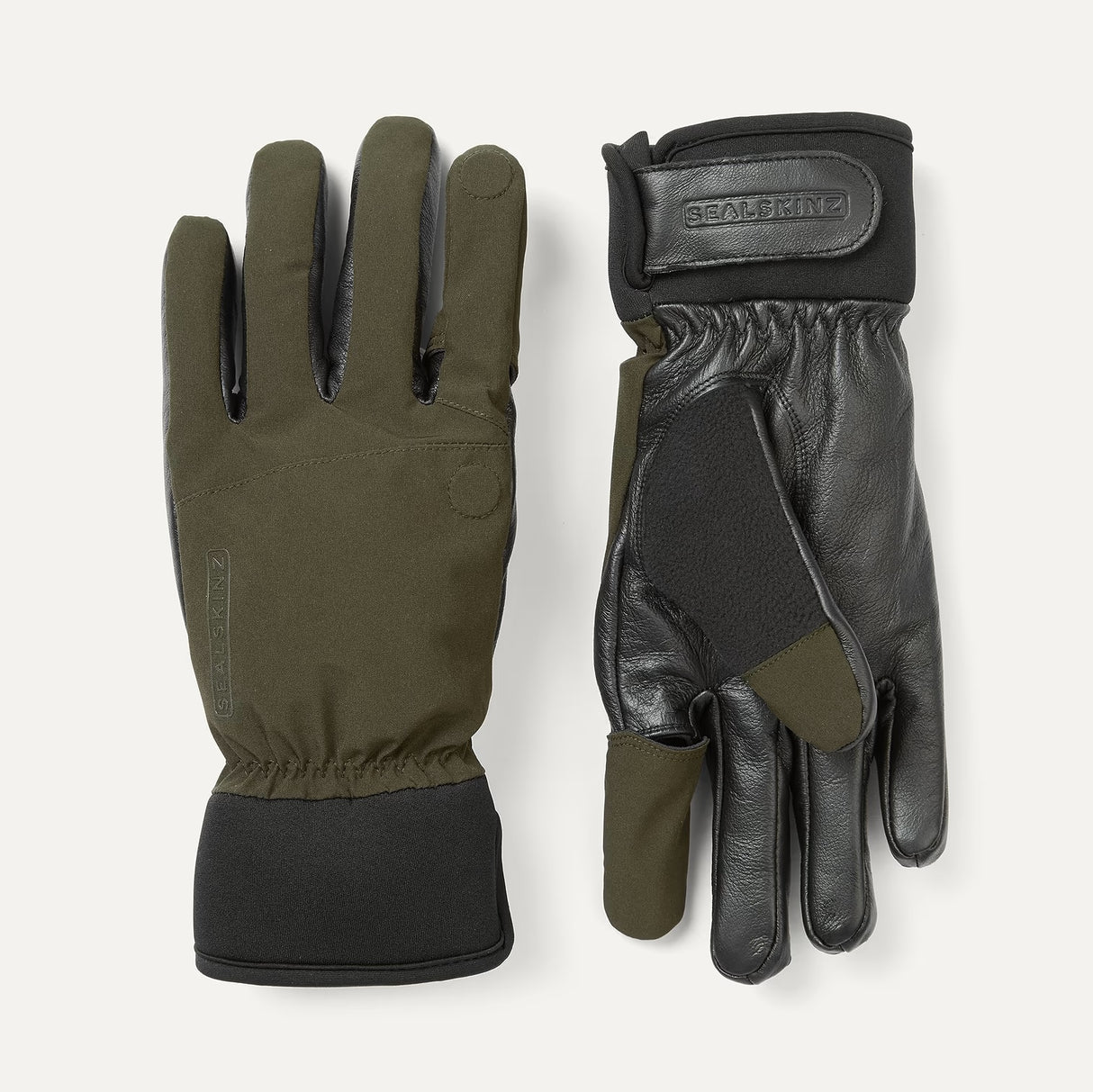 SEALSKINZ Broome Waterproof All Weather Shooting Gloves - Olive Green & Black