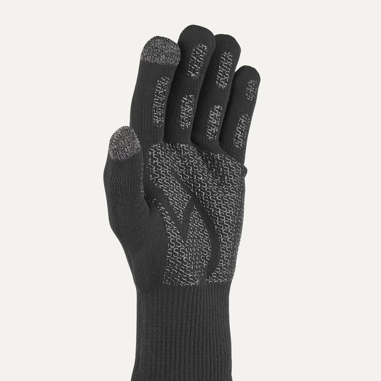 SEALSKINZ Anmer Gloves - Waterproof All Weather Ultra Grip Knitted Glove - Black