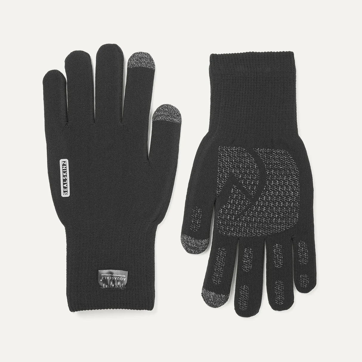 SEALSKINZ Anmer Gloves - Waterproof All Weather Ultra Grip Knitted Glove - Black