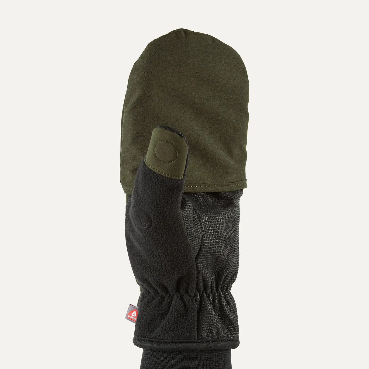 SEALSKINZ Walpole Windproof Cold Weather Convertible Mitts - Olive Green & Black