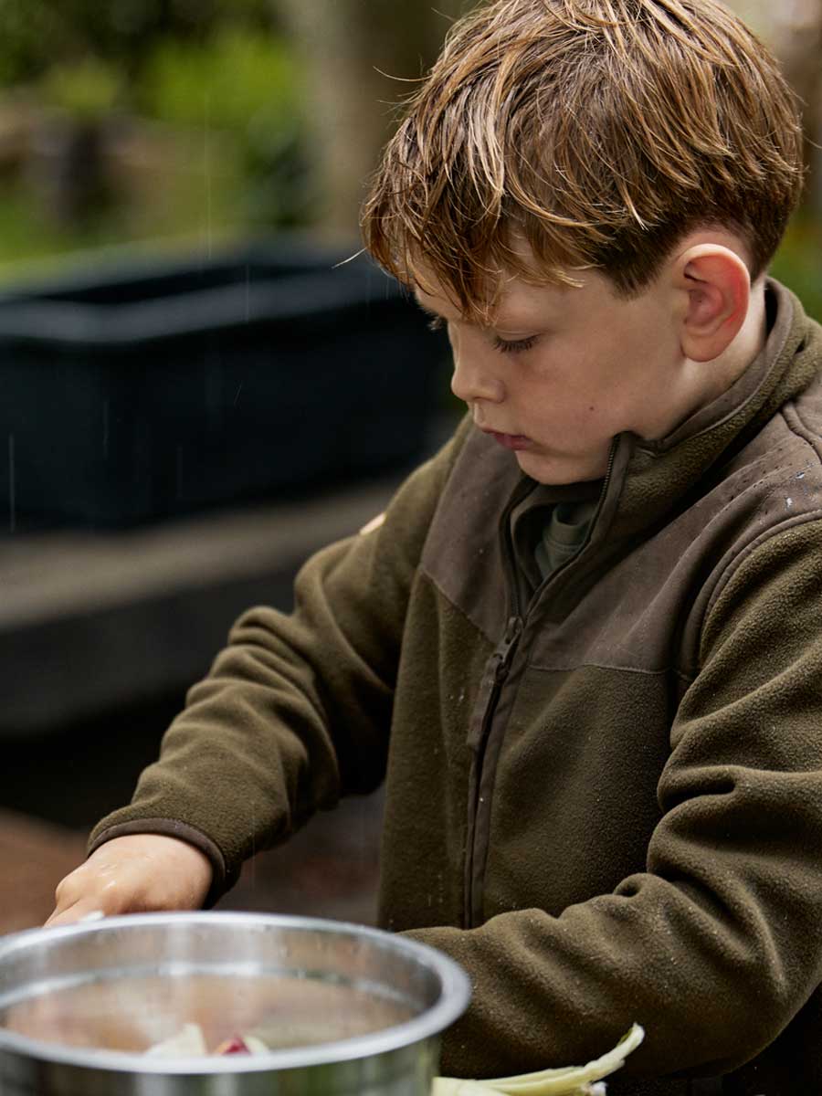 SEELAND Bolt Junior Fleece Jacket - Kids - Pine Green Melange