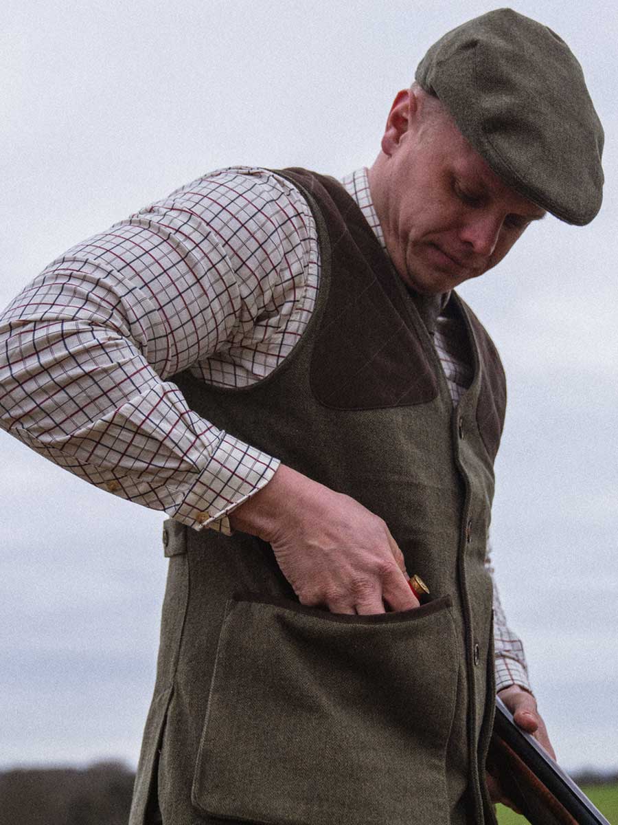 SEELAND Hillside Shooting Waistcoat - Mens - Moss Green