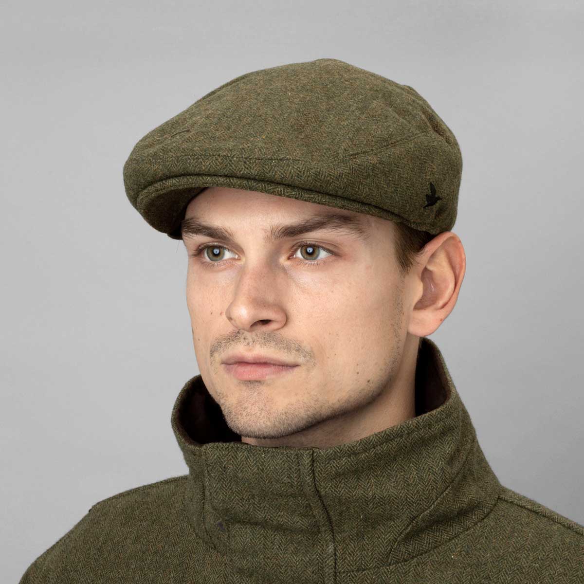 SEELAND Hillside Sixpence Flat Cap - Moss Green